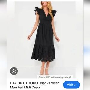 Tuckernuck Hyacinth House Black Eyelet Midi Dress